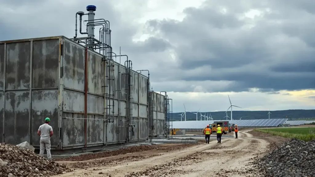 Een land in moeilijkheden met energieopslag: een groene omslag die hem lijkt te ontglippen